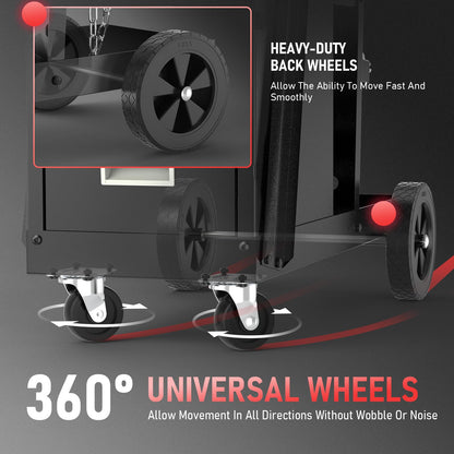 YESWELDER Welding Cart with 3 Drawers for MIG Welder TIG Welder and Plasma Cutter, Heavy Duty Large Storage 360° Rolling Welding Trolley