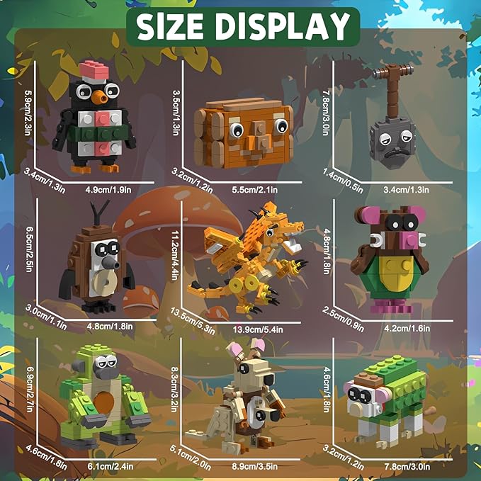 Italian Brain Rot Unique Cartoon Characters Building Blocks 9 in 1 Educational &amp Entertaining Gift Idea for Kids Teens &amp Adults
