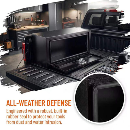 24" Underbody Truck Tool Box, Heavy Duty Steel Underbody Toolbox 24 x 12 x 14 with T-Handle Lock & Weatherproof Seal, Lockable Truck Trailer Tool Box for Pickup, Flatbed, RV, Van, Utility Vehicles