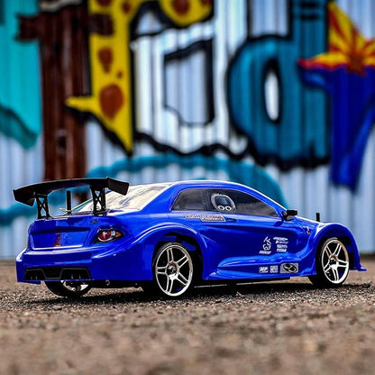 Redcat Racing Lightning EPX RC Drift Car 1/10 Scale 4WD with 2.4GHz Radio 19T Brushed Motor Tunable Suspension Remote Control Car with Battery and Charger - Metallic Blue