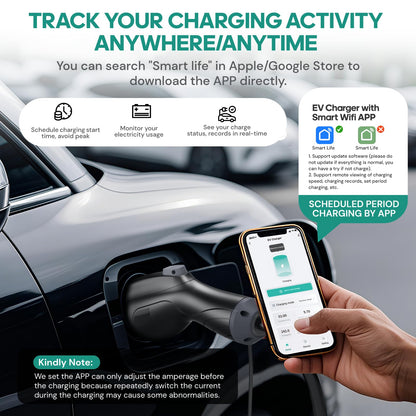 NexCyber Level 2 EV Charger(WiFi APP/Plug-Play), 48A Nema 14-50p, 25ft Cable ETL Certified, Home Level 2 EVSE Car Charger w/ J1772 Connector, Electric Vehicle Charging Stations (46)
