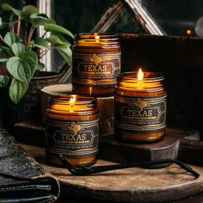 Jackson Vaughn Scented Texas Candle | Aromatherapy Long Lasting Candles Luxury Home Fragrance Decor Gifts Hand Poured Soy Wax Blend Notes Wild Sage, Vanilla, Campfire 40 Hour Burn 9oz (Texas)
