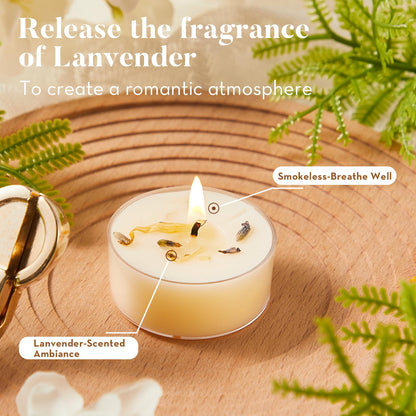 Ashlux Acrylic Lavender Soy Wax Scented Tea Lights, 8-Pack Bulk – 4-Hour Long Burning, Non-Paraffin, Smokeless,Tealight Candles for Weddings, Table Centerpieces, Home Decor & Christmas