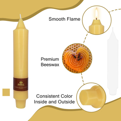 Beeswax Taper Candles 7 inch Beeswax Taper Candlesticks 4 PCS Short Candlesticks Smokeless Tapered Candle for Home Dinner Party Decoration - 8 Hour Burn Time