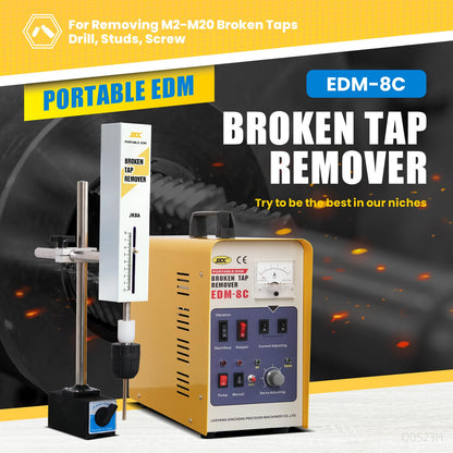 800W Broken Tap Drill Remover Machine EDM-8C Portable EDM, 110 V, Remove M2-M20 Dia. 0.07in to 0.78in (5/64'' - 25/32'') Screw, 1-20mm Drill Drifts from Blind Hole, Through Hole, Depth Setting