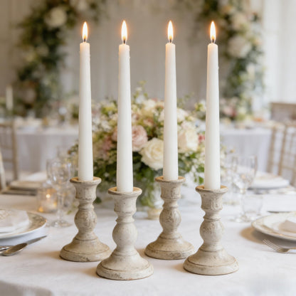 White Unscented Taper Candles for Home Decoration, 20 Pack 10 Inch Dripless Candlesticks for Dinner Party Wedding