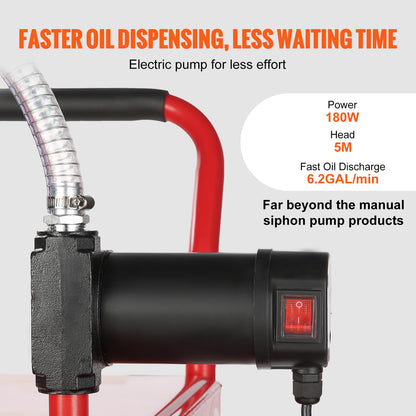VEVOR 30 Gallon Diesel Caddy, 23.5 L/min, 180W Portable Storage Tank Container with Electric Pump Wheels, Diesel Transfer Storage Tank for Fueling