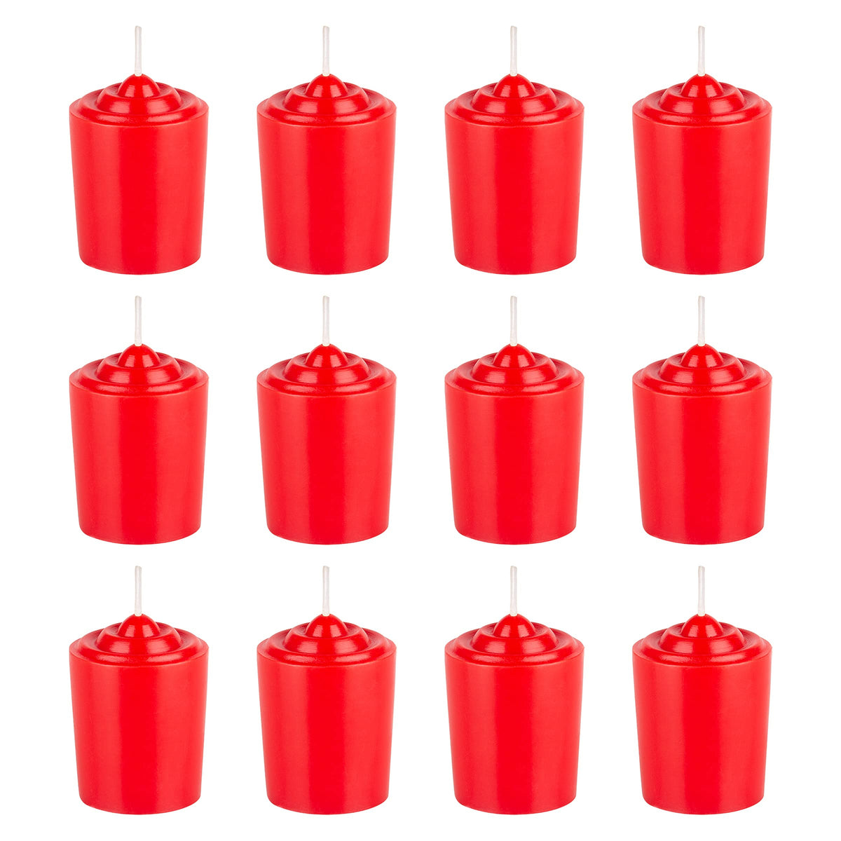 Red Unscented 15 Hours Votive Candles Pack of 12