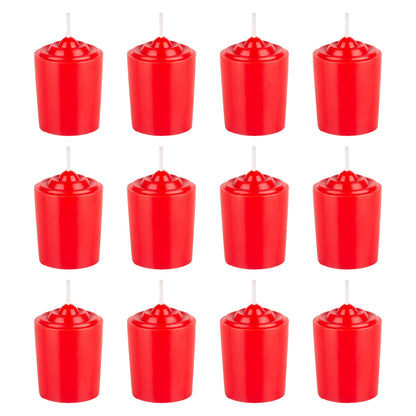 Red Unscented 15 Hours Votive Candles Pack of 12
