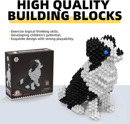 Cute Dog Building Animal Sets Extremely Challenging STEM Building Blocks Decor for Adults Kids Micro 3D Educational Toys for Boys Girls Ages 8 and UpBorder Collie