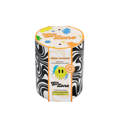 Glo Zone Slow Color-Changing Ceramic Scented Candle, 12 oz - Neon Orange
