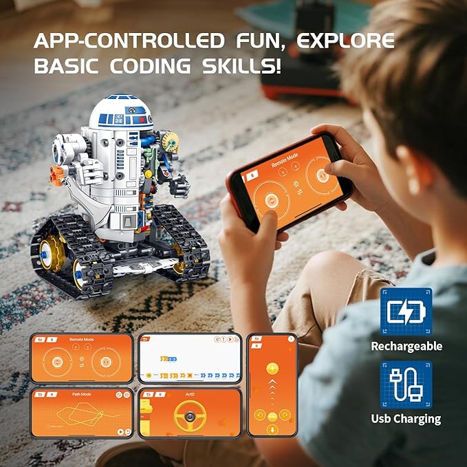 3 in 1 STEM Robotics Building Kit 776 PCS APP/Remote Control Robot Space Wars Toy Building Block Sets Compatible with Lego Robotics Control &amp Programming Robot Birthday Gifts for Boys Age 8-14+