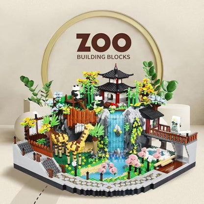 Zoo Building Model Set 5000 Pcs Desert Zoo Micro Building Toys Creative Zoological Park Model Set Micro Particle Modular Building House Gift for Adult and Teens