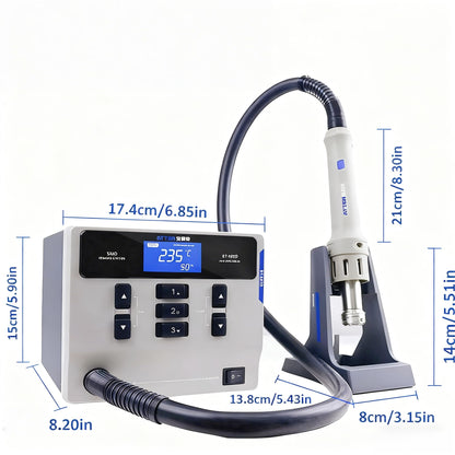 ATTEN ST-862D 1000W Digital Hot Air Rework Station - Temperature Controlled BGA/SMD Rework Station with Straight/Spiral Air Switch, Auto Sleep, 4 Nozzles for PCB Chip Soldering and Desoldering
