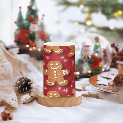 Eionryn Christmas Gingerbread Man Cookies Flameless Candles Battery Operated LED Candles with Remote Timer Electric Candles for Home Party Decor 2pcs