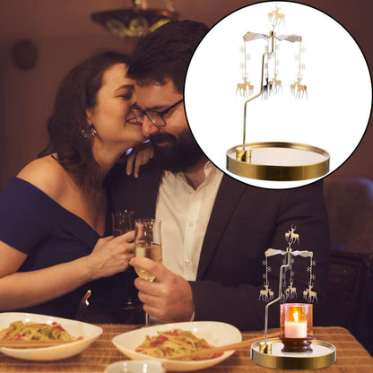 Luxshiny 1pc Romantic Metal Candle Holder Rotating Design for Elegant Table Decor for Home Restaurant Wedding and Holiday Gatherings