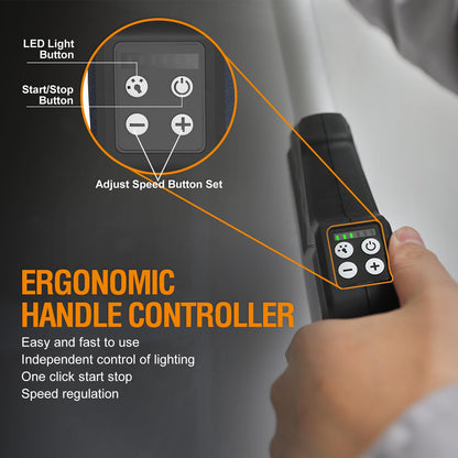MAXXT 4mm Random Orbital Drywall Sander, Brushless 400W 3.5A Foldable Electric Wall Sander, Sander Tool with 1&2 Modes Suction Switching, Memory Variable Speed, 180° Flex Head, LED Light, Carry Bag