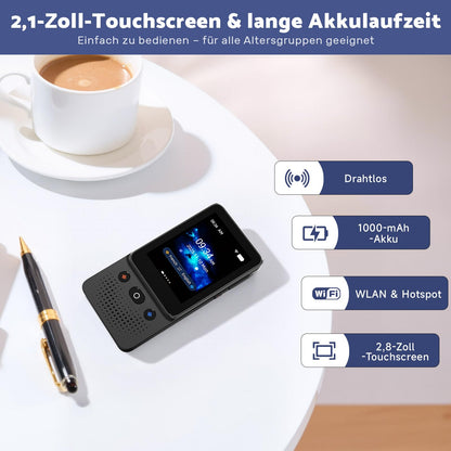 Ai Language Translator Device, 2025 Instant Voice Translator Device T21 Wi-Fi Available, Two-Way 138 Languages Ai Translator Offline Recording Photo Translation Device for Business Travel Study