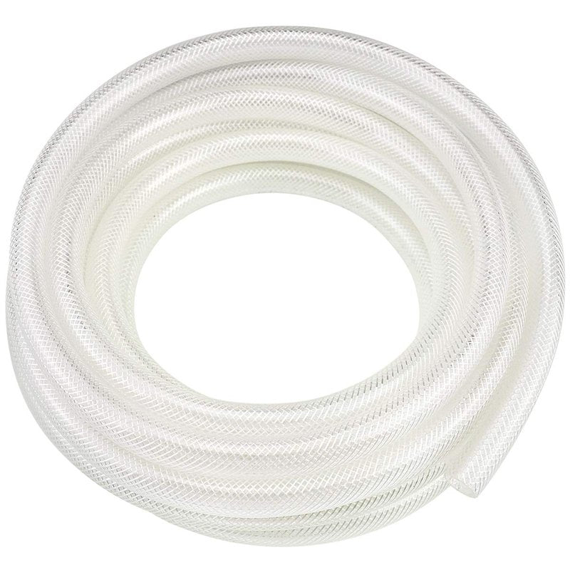 3/8" ID x 10 Ft High Pressure Braided Clear PVC Vinyl Tubing Flexible Vinyl Tube, Heavy Duty Reinforced Hose Tubing, BPA Free and Non Toxic