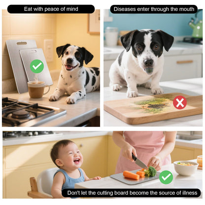 304 Stainless Steel Cutting board, Double Sided Metal Cutting Boards for Kitchen Meat Vegetables & Fruits Chopping Board Dishwasher Safe Easy to Clean(M-11.81 * 7.87in)