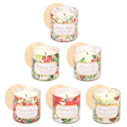 Cafemoon Christmas Jar Scented Candles: 4.5oz Soy Wax Scented Candles, Glass Jar Candles with 6 Fragrances, Aromatherapy Candles for Women, Christmas Gift, Home Decor