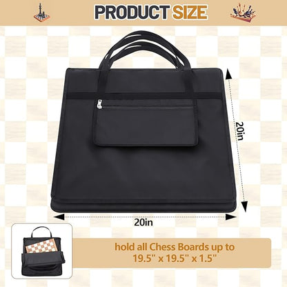 Inch Chess Bag Standard Chess Board Carrying Bag with a Single Zippered Pocket for Storing Your Equipment an Ideal Gift(20 x 20)