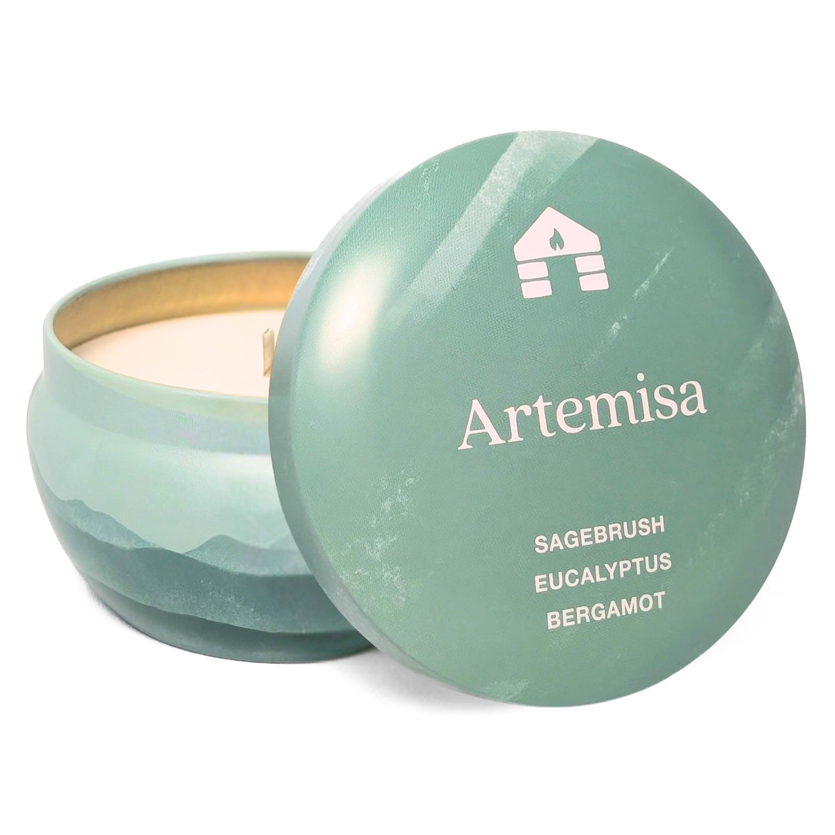 Bluecorn Aromática Scented Candle Tin, Sagebrush, Bergamont & Eucalyptus, Vegan Coconut Wax, Clean Burning & Long Lasting Candle, Room Decor, Gifts for Women and Men, Made in USA, 8 Oz