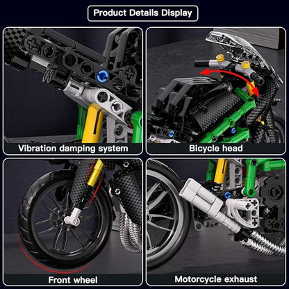Mould King Motorcycle Building Sets 23002 Motorcycle Model Kits Superbike Blocks Kits Toys Collectible Motorbike Model for Adults 14+(639 PCS)