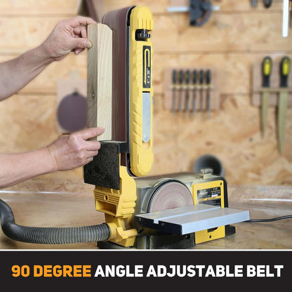 Woodskil 4.5-Amp Belt & Disc Sander Combo, 4x36 in. Belt & 6 in. Disc Sander with 3/4HP Motor, Upgraded Model