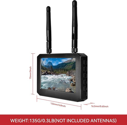 FPV Monitor for FPV Camera- 5.8Ghz 4.3 FPV Display Screen with DVR 40CH Receiver 800x480 IPS Display Built-in Battery for RC Hobby FPV Drone RC Car FPV VTX Goggles