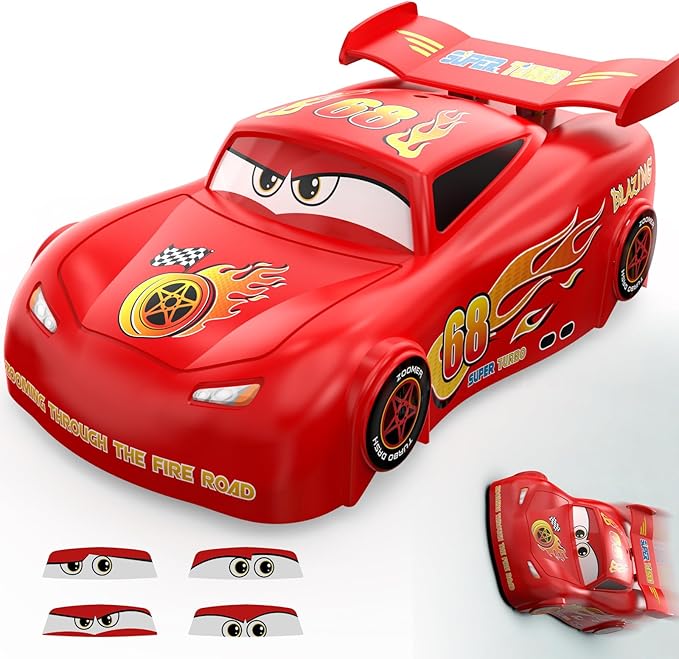 Wall Climbing RC Car Toy with Expression Stickers 360° Rotating Remote Control Stunt Car Rechargeable Toy Car for Kids Boys Girls Ages 3-12 Indoor Gift