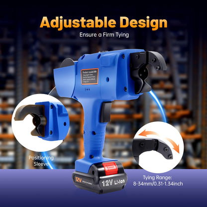 Futchoy 8mm-34mm Tier Tying Machine Automatic Rebar Tier Tying Machine Electric Reinforcing Rebar Tier Gun (Blue)