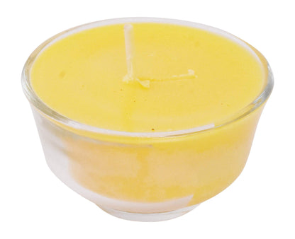 Mudra Crafts Tibetan Tealight Vanaspati Ghee Butter Lamp Candle Set for Meditation, Ceremonies, Rituals, Altars, Diwali (Glass Jar)