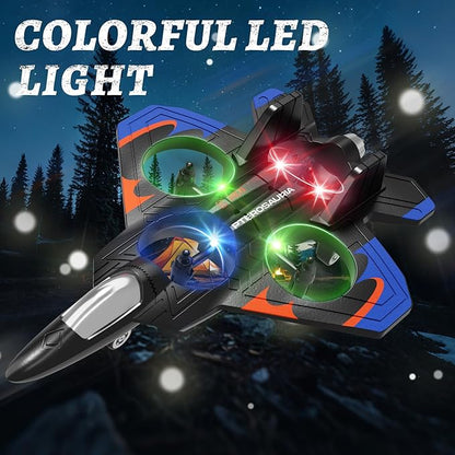 Foam Remote Control Airplanes with 3 Batteries RC Planes for Kids Adults 8-16 RC Airplane Fighter Jet with Light 360° Flip Fighter Jet Toys Stunt Roll Airplane Toy Gifts for Kids Boys