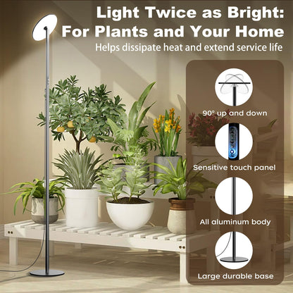 AJABotanics Grow Light for Indoor Plants 60W Full Spectrum LED, 85'' Adjustable Standing Plant Light, Tall Grow Light with Timer & 10-Level Dimmable, Ideal for Large Plants & Indoor Trees