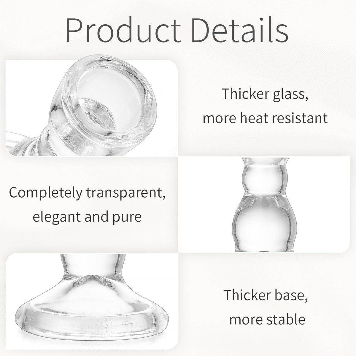 Inweder Glass Taper Candle Holders: Crystal Clear Candlestick Holders Modern Small Candle Stick Holder for Wedding Table Centerpiece Party Dinning Home Christmas Set of 4