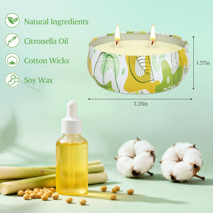 Citronella Candles Outdoor 4 Pack Soy Wax Citronella Lemongrass Candles 240 Hours Burning Time Large Decorative Jar Scented Candle Bulk for Outside Garden Yard Balcony, Summer Camping