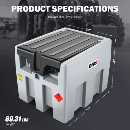 DNA MOTORING 200L Portable Diesel Tank 58 Gallon with 12V Electric Transfer Pump for Easy Fuel Transportation,TOOLS-00304