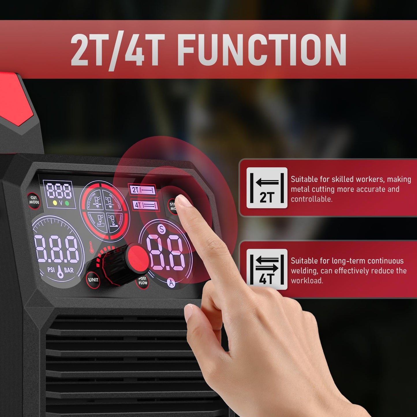 YESWELDER Plasma Cutter, 65Amp 110V/220V Non-High Frequency Non-Touch Pilot Arc 4-In-1 Plate Cutting/Grid Cutting/Gouging/Marking Multifunctional Plasma Cutting Machine CUT-65DS PLUS