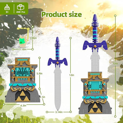 BOTW The Master Sword Glowing Building Block SetSword Toy Set for Adults Boy Fans Kids Ages 6-12 Year Old（498PCS)