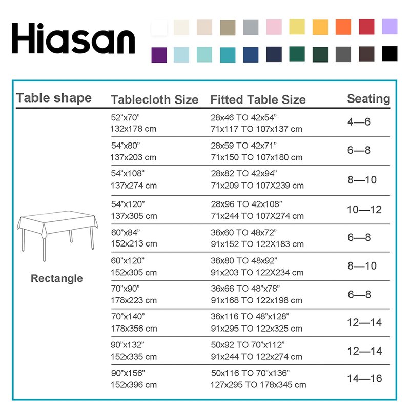 Hiasan White Rectangle Tablecloth - Waterproof Washable Polyester Fabric Table Cloth for Buffect Dining Birthday Party Wedding, 54 x 80 Inch