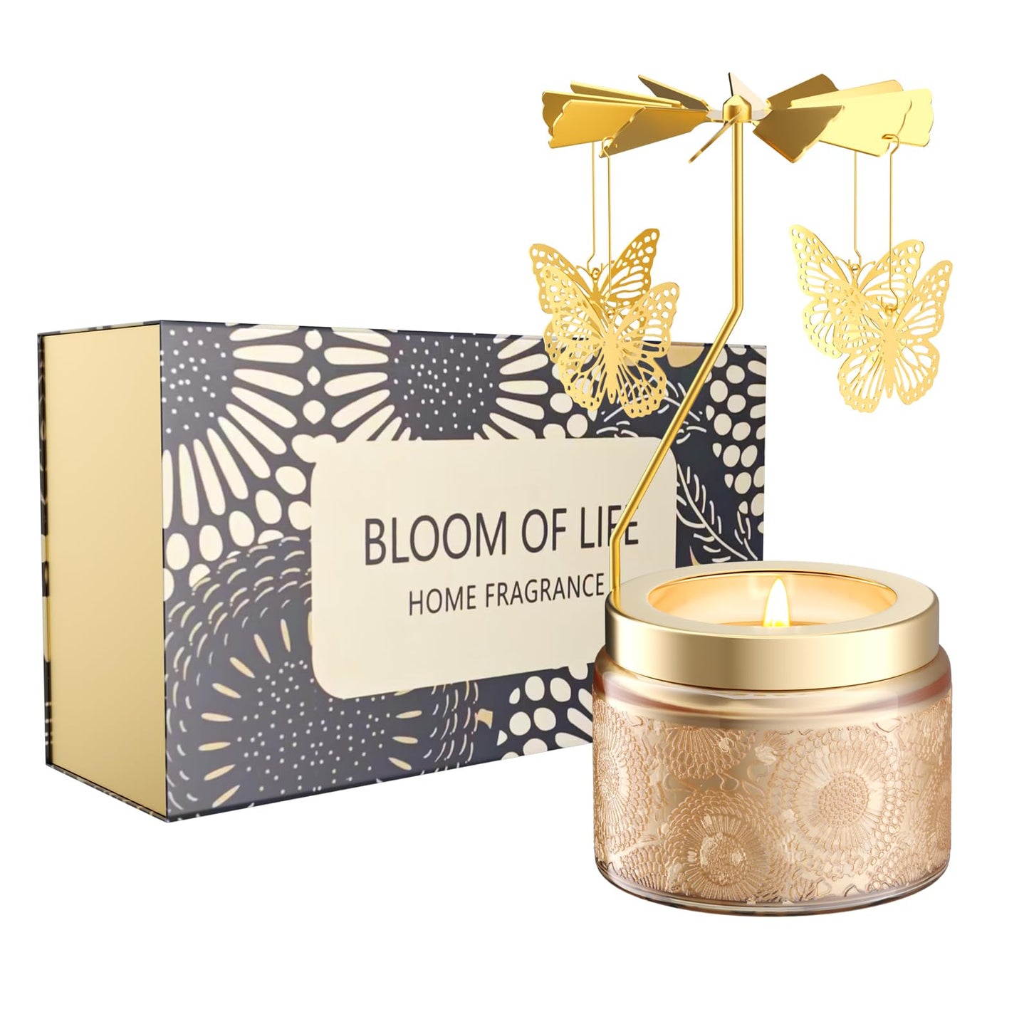 Rotatable Osmanthus Flower Scented Candle, Gifts for Women, Single-Wick with 20 Hours of Burn Time, Ideal for Creating Relaxing Ambience & Holiday Gifting (Butterfly)