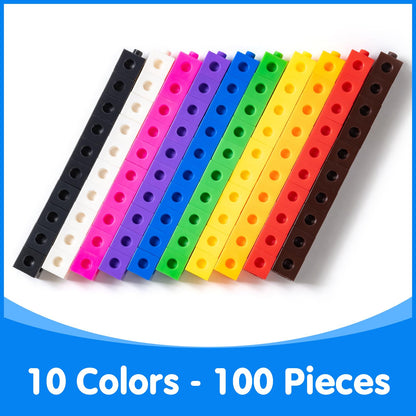 Odoorgames Number Block - Set of 100-78 Pcs Translucent Lowercase Letters - Educational Math Cubes for Kids Ages 4-8 - Counting Blocks for Math