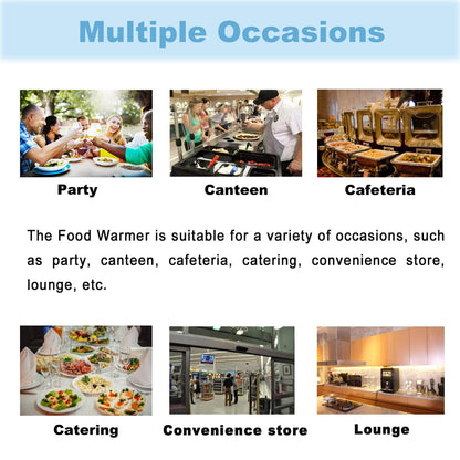 INTSUPERMAI 5 Pots Electric Commercial Food Soup Warmer Canteen Buffet Steam Heater Stainless Steel 110V 1500W 1/6 GN x4+1/3GN x1 6 inch deep Adjustable Temp Restaurants, Catering and Parties