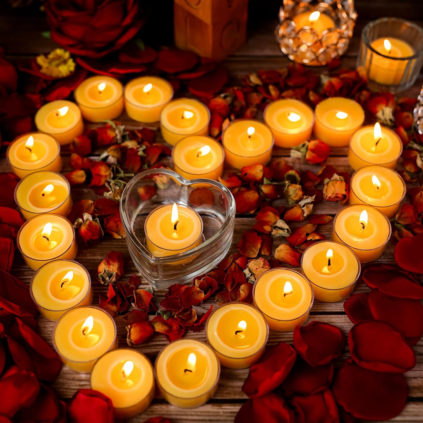 100 Packs Beeswax Tealight Candles Bulk,4 Hours 100% Pure Beeswax Tea Lights Candle in Clear Cup,Natural Scent Bees Wax Candles Small Smokeless Clean Burning Perfect for Home Decor for Party Christmas