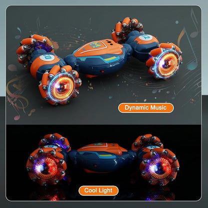 Gesture Sensing RC Stunt Car - Boys Girls Toys Age 6-8-12 4WD Hand Controlled Remote Control Twist Car with Light &amp MusicCool Birthday presents and Ideas Gifts for Kids Age 6 7 8 9 10 11 12 Year