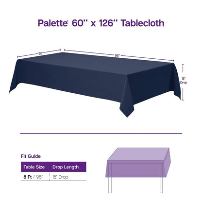 Gee Di Moda Rectangle Tablecloth - 60 x 126 Inch Lavender Table Cloth for 8 Foot Rectangle Tables - Heavy Duty Washable Fabric - for Holiday Party, Dinner, Weddings, Baby Shower & Events