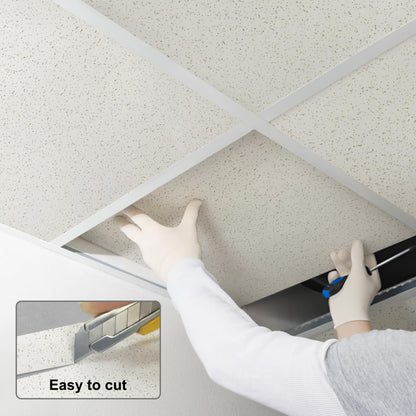 Gigrwiin 2ft x 4ft Printed Pro Ceiling Tiles - PVC Ceiling Panel 24 x 48in – Waterproof, Washable and Fire-Rated - High-Grade PVC to Prevent Breakage-Cover 80 Sq. Ft-Package of 10 Tiles