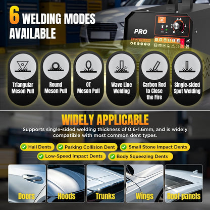 Dent Puller Welder 3500W/4200A Spot Welder Dent Puller with 6 Welding Models, 15 Accessories Stud Welder Dent Repair Kit Manual & Auto Pro Spot Dent Puller for Car, Truck Body Dent Removal Tool 110V