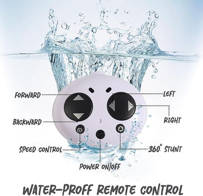 PowerTRC Mini Remote Control Boat RC Boat 360 Rotating 2.4 G Build in Rechargeable Battery Lake Swimming Pools Bathtubs Stunt Remote Control Boats